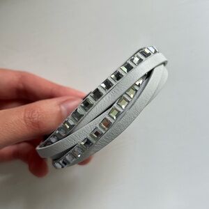 BRAND NEW Swarovski Celeb White Leather Crystal bracelet
